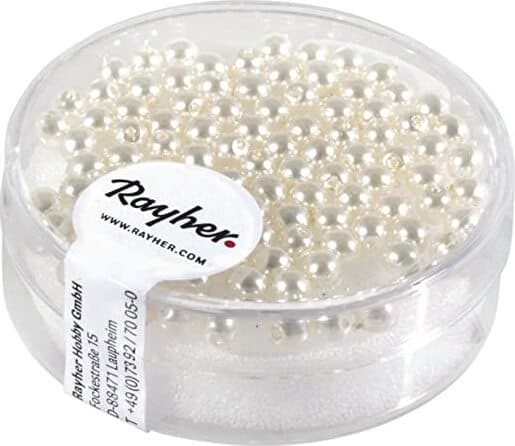 RAYHER---95-PEZZI---PERLE-CERATE-IN-VETRO-RINASCIMENTO-3MM---COLORE-BIANCO-ROSATO