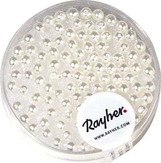 RAYHER---95-PEZZI---PERLE-CERATE-IN-VETRO-RINASCIMENTO-3MM---COLORE-BIANCO