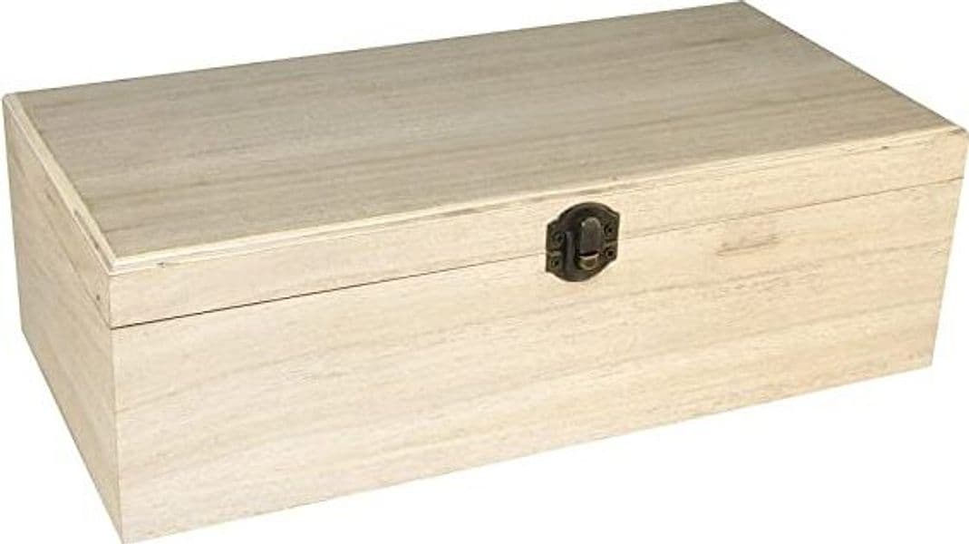 RAYHER - BOX IN LEGNO GREZZO 32x15x10CM - INTERNO CON SPECCHIO PIU CORNICE PORTAFOTO - 4 SPAZI