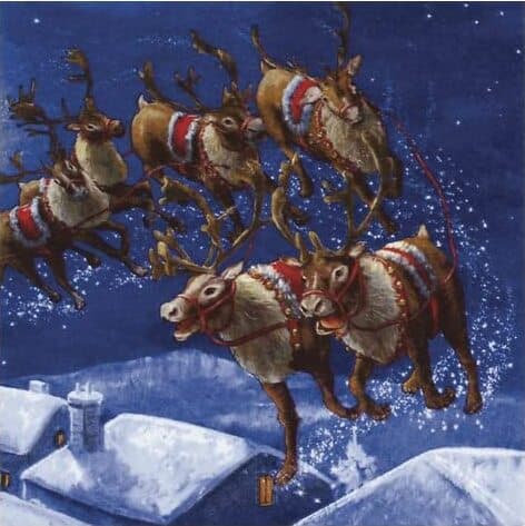 RAYHER---CONFEZIONE-DI-TOVAGLIOLI-PER-DECOUPAGE-DA-20PZ-33X33CM---FANTASIA-RENNE-NATALE