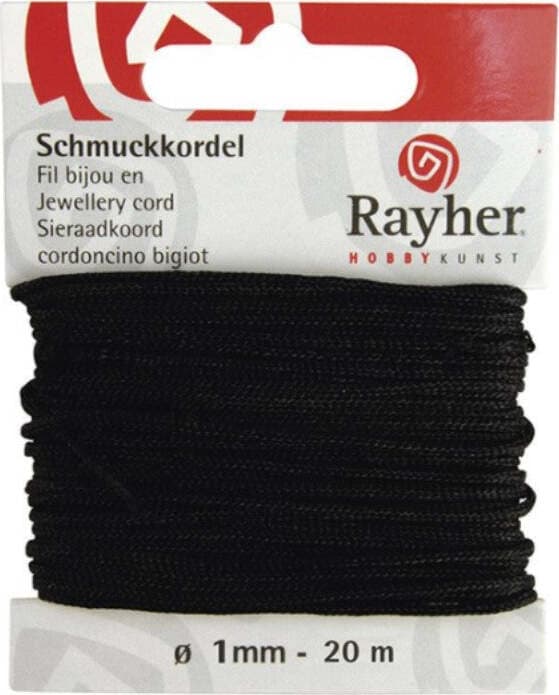 RAYHER---CORDONCINO-BIGIOTTERIA-COLORE-NERO-1mm-x-20mt