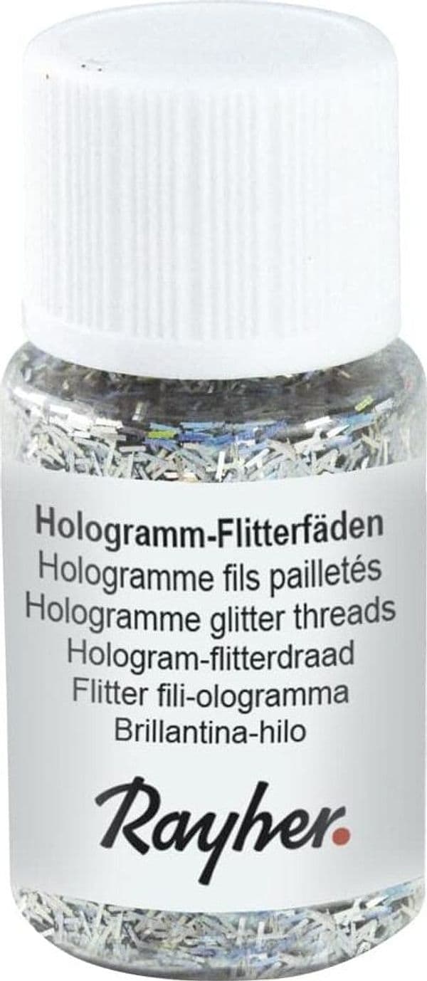 RAYHER - GLITTER STRISCE DI PAILLETTES 10ML - COLORE ARGENTO BRILLANTE