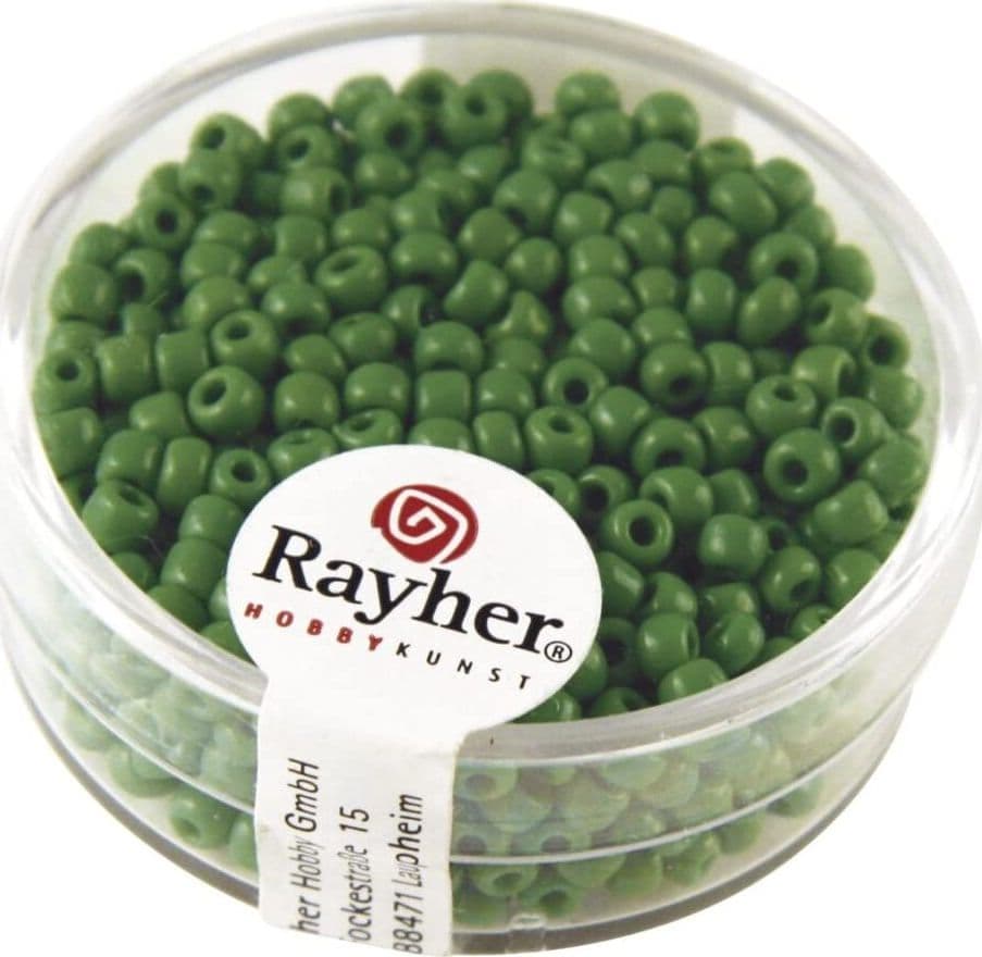 RAYHER---PERLINE-IN-VETRO-OPACHE-2,6MM-VERDE-17GR