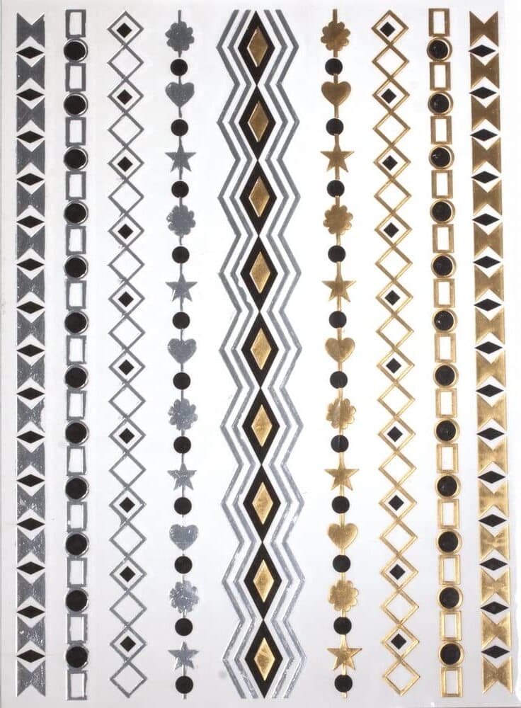 RAYHER---TATUAGGIO-METALLIZZATO-14X21-CM-ORO-ARGENTO-NERO