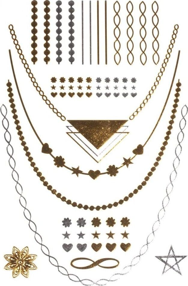 RAYHER---TATUAGGIO-METALLIZZATO-14X21-CM-ORO-ARGENTO-NERO