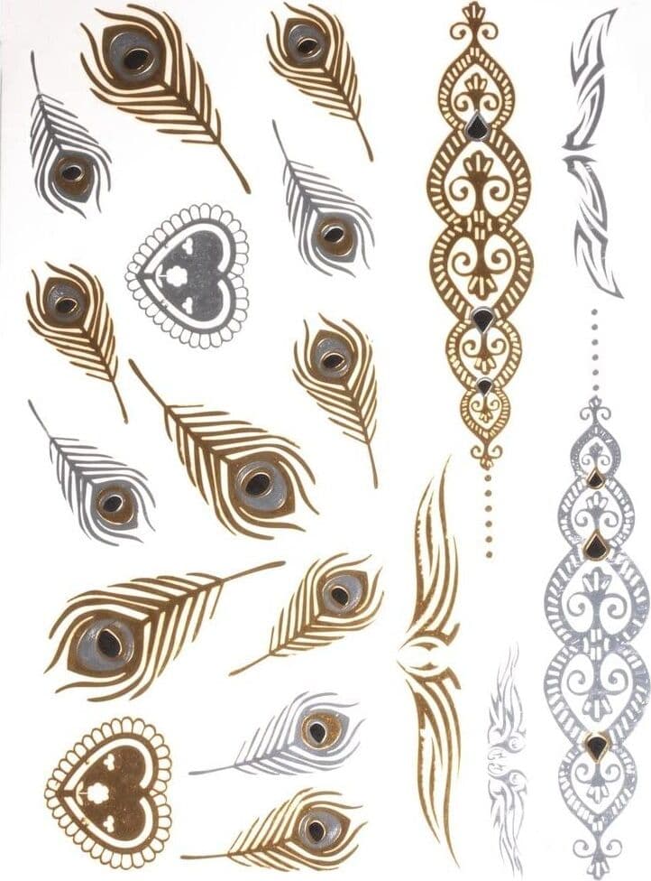 RAYHER---TATUAGGIO-METALLIZZATO-14X21-CM-ORO-ARGENTO-NERO