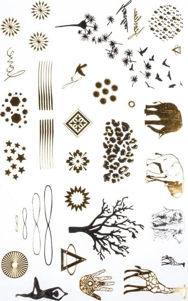 RAYHER---TATUAGGIO-METALLIZZATO-14X21-CM-ORO-ARGENTO-NERO