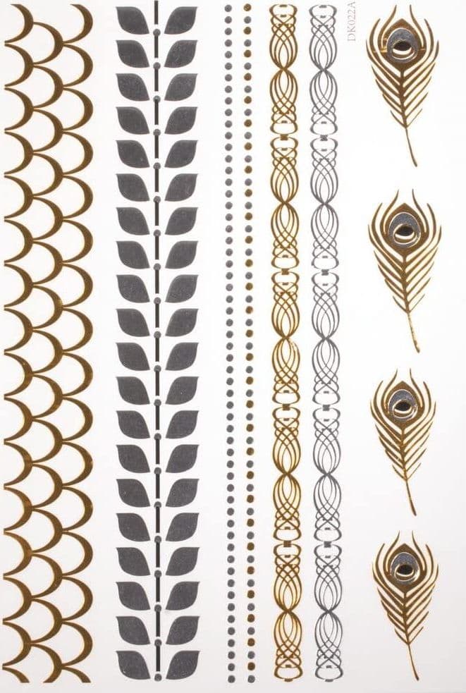 RAYHER---TATUAGGIO-METALLIZZATO-14X21-CM-ORO-ARGENTO-NERO