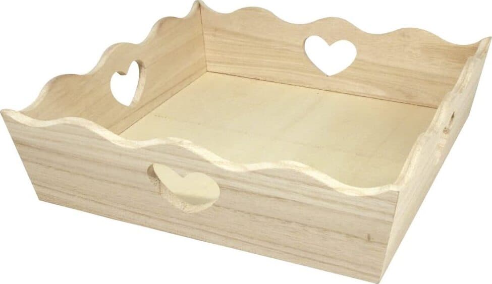 RAYHER---VASSOIO-IN-LEGNO-GREZZO-FSC-DA-DECORARE-26,5X26,5X7CM---CON-CUORI