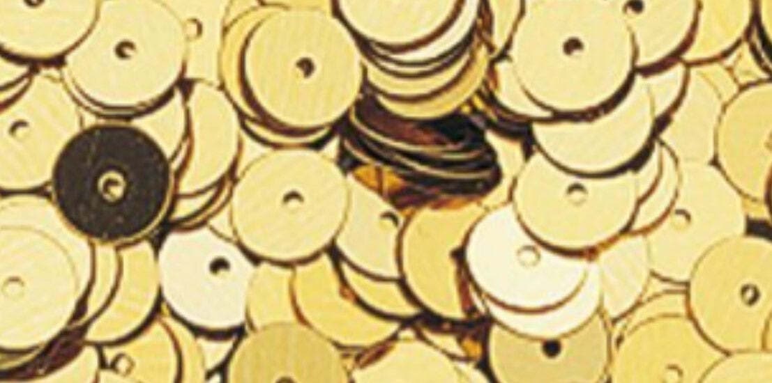 RAYHER--1000-PEZZI---PAILLETTES-LISCE-Ø6MM---COLORE-ORO