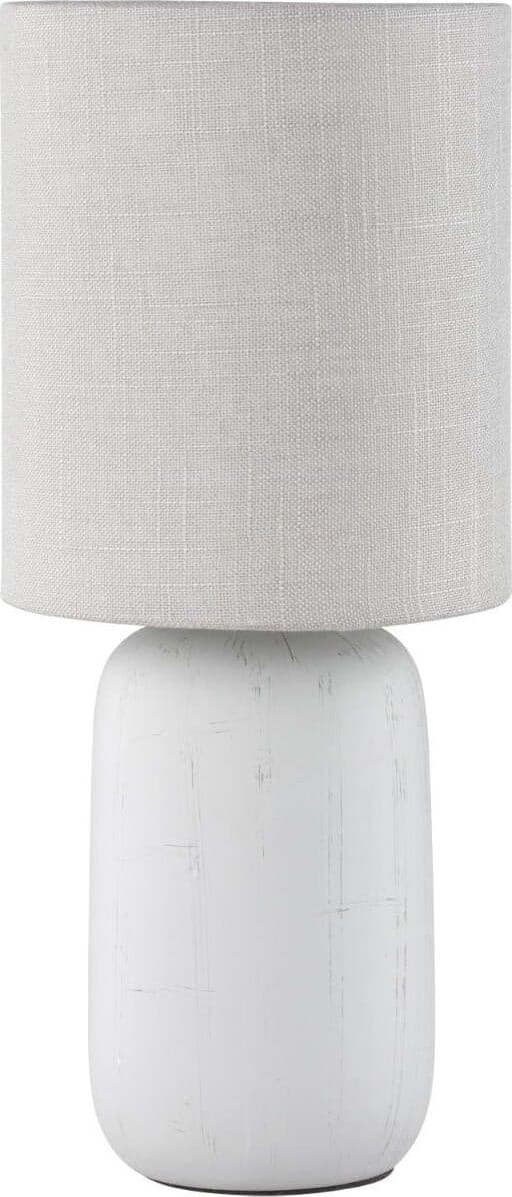 REALITY-LEUCHTEN---LAMPADA-DA-TAVOLO-CLAY-CON-BASE-CERAMICA-EFFETTO-LEGNO-E-PARALUME