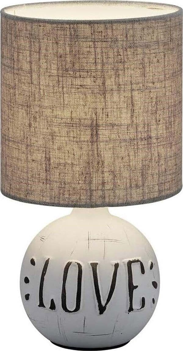 REALITY-LEUCHTEN---LAMPADA-DA-TAVOLO-ESNA-IN-CERAMICA-SCRITTA-'LOVE'-SABBIA-CON-PARALUME