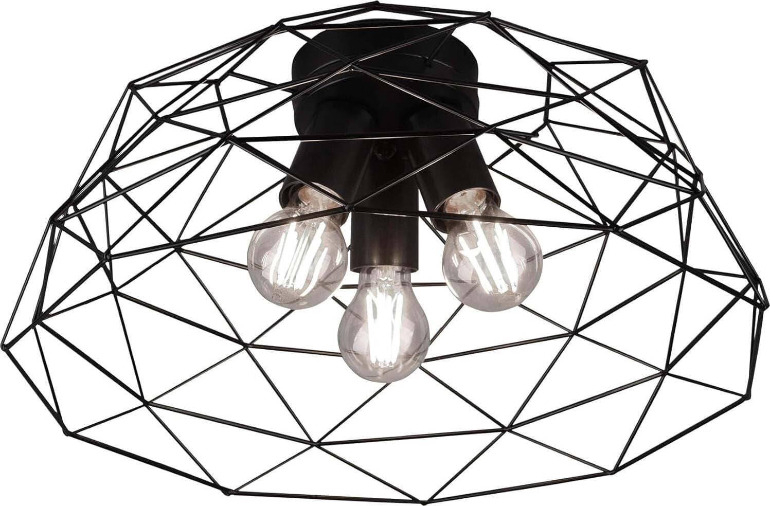 REALITY-LEUCHTEN---PLAFONIERA-HAVAL-A-GABBIA-IN-METALLO-NERO-OPACO-3-LUCI-DIAMETRO-45-CM-E27