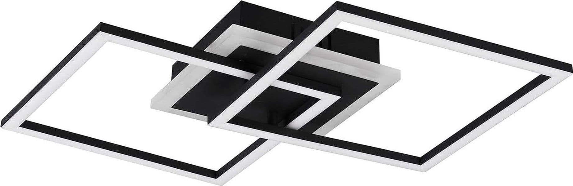 REALITY-LEUCHTEN---PLAFONIERA-VENIDA-A-LED-DOPPIO-QUADRATO-NERO-OPACO-LARGHEZZA-57-CM