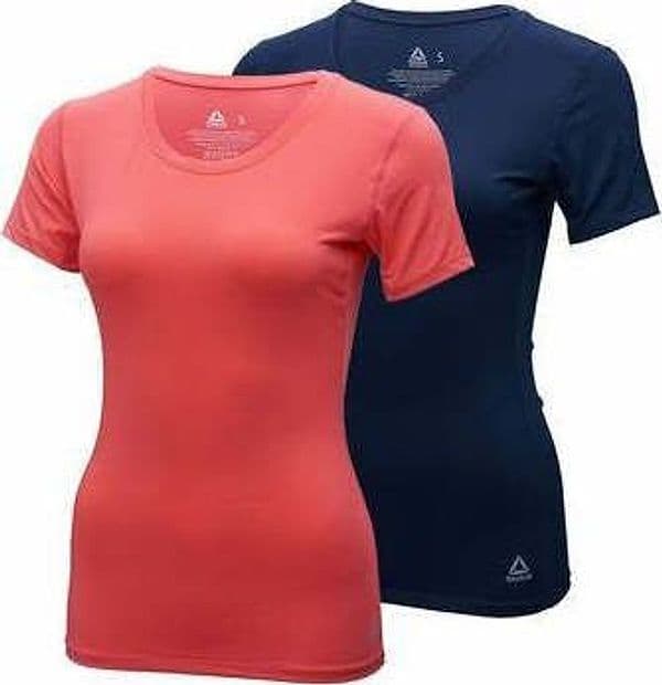 REEBOK T-SHIRT RANI (X2) NAVY E ROSA TG S