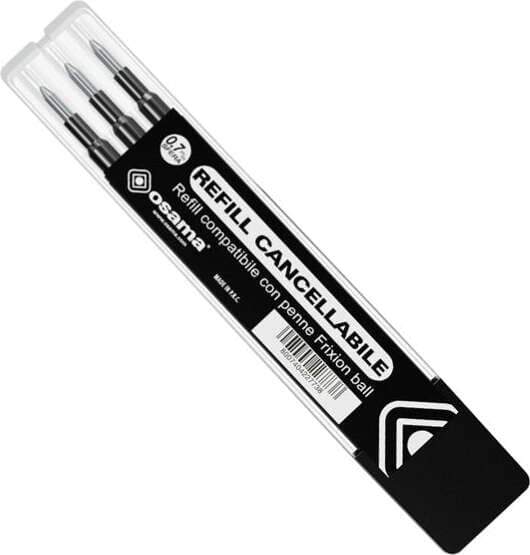Refill per penne gel cancellabili - punta 0 7 mm - nero - Osama - conf. 3 pezzi Cancelleria e prodotti per ufficio/Penne matite scrittura e correzione/Penne e ricariche/Ricariche penne Eurocartuccia - Pavullo, Commerciovirtuoso.it