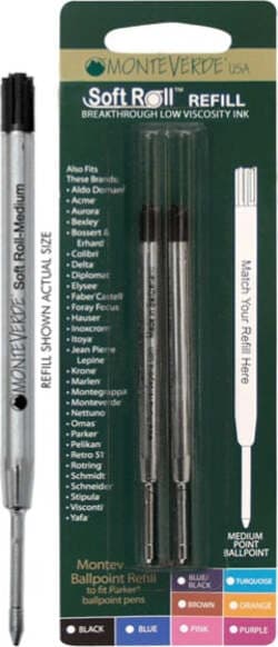 Refill per sfera Parker - punta media - nero - Monteverde - conf. 2 pezzi Cancelleria e prodotti per ufficio/Penne matite scrittura e correzione/Penne e ricariche/Ricariche penne Eurocartuccia - Pavullo, Commerciovirtuoso.it