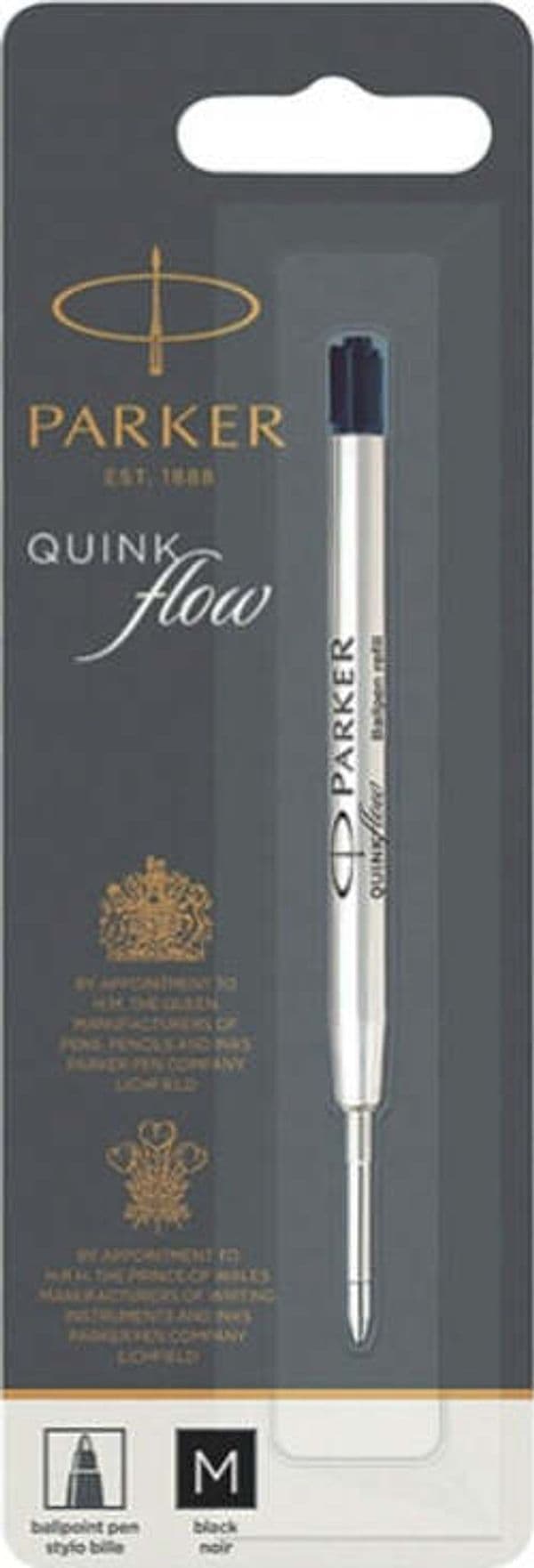 Refill Quink Flow - punta media - nero - Parker Cancelleria e prodotti per ufficio/Penne matite scrittura e correzione/Penne e ricariche/Ricariche penne Eurocartuccia - Pavullo, Commerciovirtuoso.it