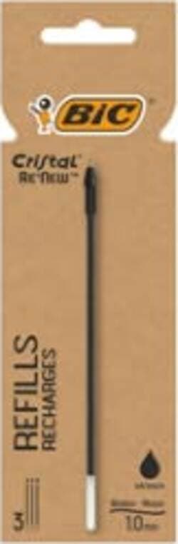 Refill sfera Cristal Re'New - punta 1 mm - nero - BIC - blister 3 pezzi Cancelleria e prodotti per ufficio/Penne matite scrittura e correzione/Penne e ricariche/Ricariche penne Eurocartuccia - Pavullo, Commerciovirtuoso.it