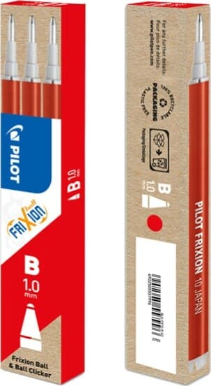 Refill sfera frixionball clicker - punta 1 0mm - rosso - Pilot - conf. 3 pezzi Cancelleria e prodotti per ufficio/Penne matite scrittura e correzione/Penne e ricariche/Penne roller a inchiostro gel Eurocartuccia - Pavullo, Commerciovirtuoso.it