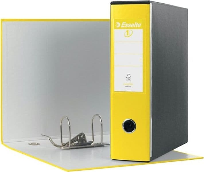 Registratore Eurofile G53 - dorso 8 cm - commerciale 23x30 cm - giallo vivida - Esselte Cancelleria e prodotti per ufficio/Archivio ufficio e accessori per scrivania/Raccoglitori e accessori per raccoglitori/Raccoglitori/Raccoglitori a leva per documenti Eurocartuccia - Pavullo, Commerciovirtuoso.it