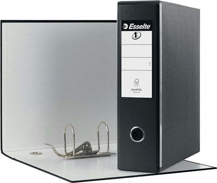 Registratore Eurofile G53 - dorso 8 cm - commerciale 23x30 cm - nero - Esselte Cancelleria e prodotti per ufficio/Archivio ufficio e accessori per scrivania/Raccoglitori e accessori per raccoglitori/Raccoglitori/Raccoglitori a leva per documenti Eurocartuccia - Pavullo, Commerciovirtuoso.it