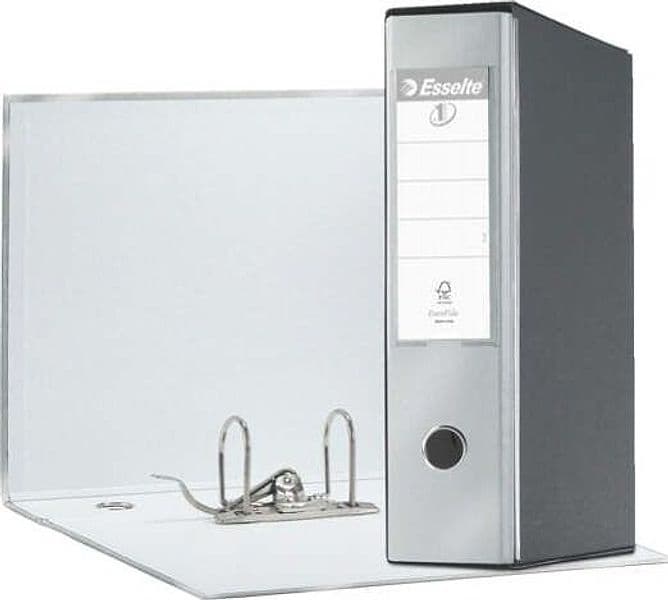 Registratore Eurofile G55 - dorso 8 cm - protocollo 23x33 cm - grigio metallizzato - Esselte Cancelleria e prodotti per ufficio/Archivio ufficio e accessori per scrivania/Raccoglitori e accessori per raccoglitori/Raccoglitori/Raccoglitori a leva per documenti Eurocartuccia - Pavullo, Commerciovirtuoso.it