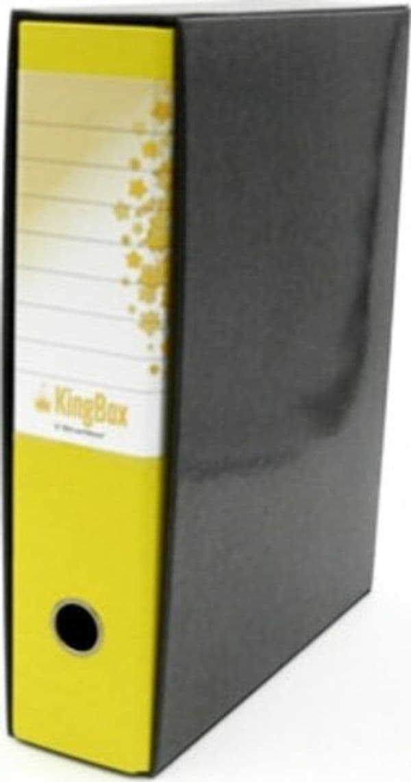 Registratore Kingbox - dorso 8 cm - protocollo 23x33 cm - giallo - Starline Cancelleria e prodotti per ufficio/Archivio ufficio e accessori per scrivania/Raccoglitori e accessori per raccoglitori/Raccoglitori/Raccoglitori a leva per documenti Eurocartuccia - Pavullo, Commerciovirtuoso.it