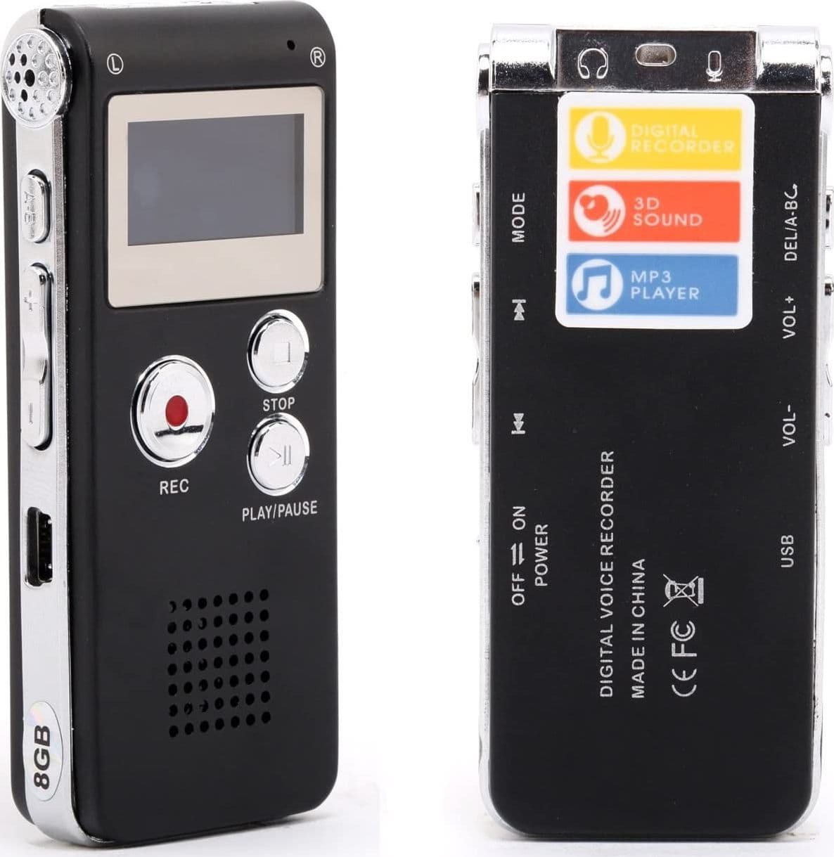 Registratore Vocale Digitale Professionale 8 Gb Schermo Lcd Funzione Mp3 Q-ly77 Elettronica/Audio e video portatile/Registratori vocali digitali Trade Shop italia - Napoli, Commerciovirtuoso.it