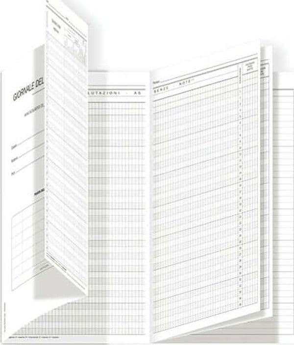 Registro del professore (3 classi) - 31 x 17 cm - DU3425PS000 - Data Ufficio Cancelleria e prodotti per ufficio/Archivio ufficio e accessori per scrivania/Modulistica e conservazione registri/Libri e registri contabili Eurocartuccia - Pavullo, Commerciovirtuoso.it