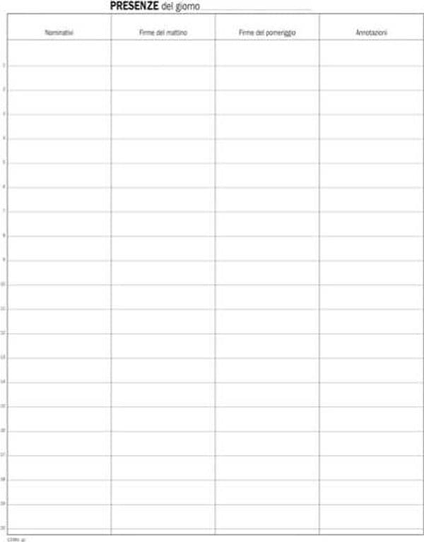 Registro firma presenza - 49 pag - 31 x 24 5 cm - DU1338100000 - Data Ufficio Cancelleria e prodotti per ufficio/Archivio ufficio e accessori per scrivania/Modulistica e conservazione registri/Libri e registri contabili Eurocartuccia - Pavullo, Commerciovirtuoso.it