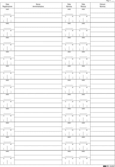 Registro nomina-revoca amministratore - 297 x 210mm - 16 fogli - Edipro Cancelleria e prodotti per ufficio/Archivio ufficio e accessori per scrivania/Modulistica e conservazione registri/Libri e registri contabili Eurocartuccia - Pavullo, Commerciovirtuoso.it