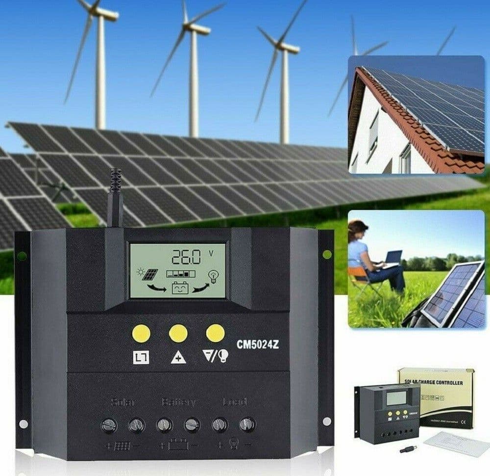 REGOLATORE DI CARICA SOLARE FOTOVOLTAICO 50A LED 12V /24V PER PANNELLO SOLARE