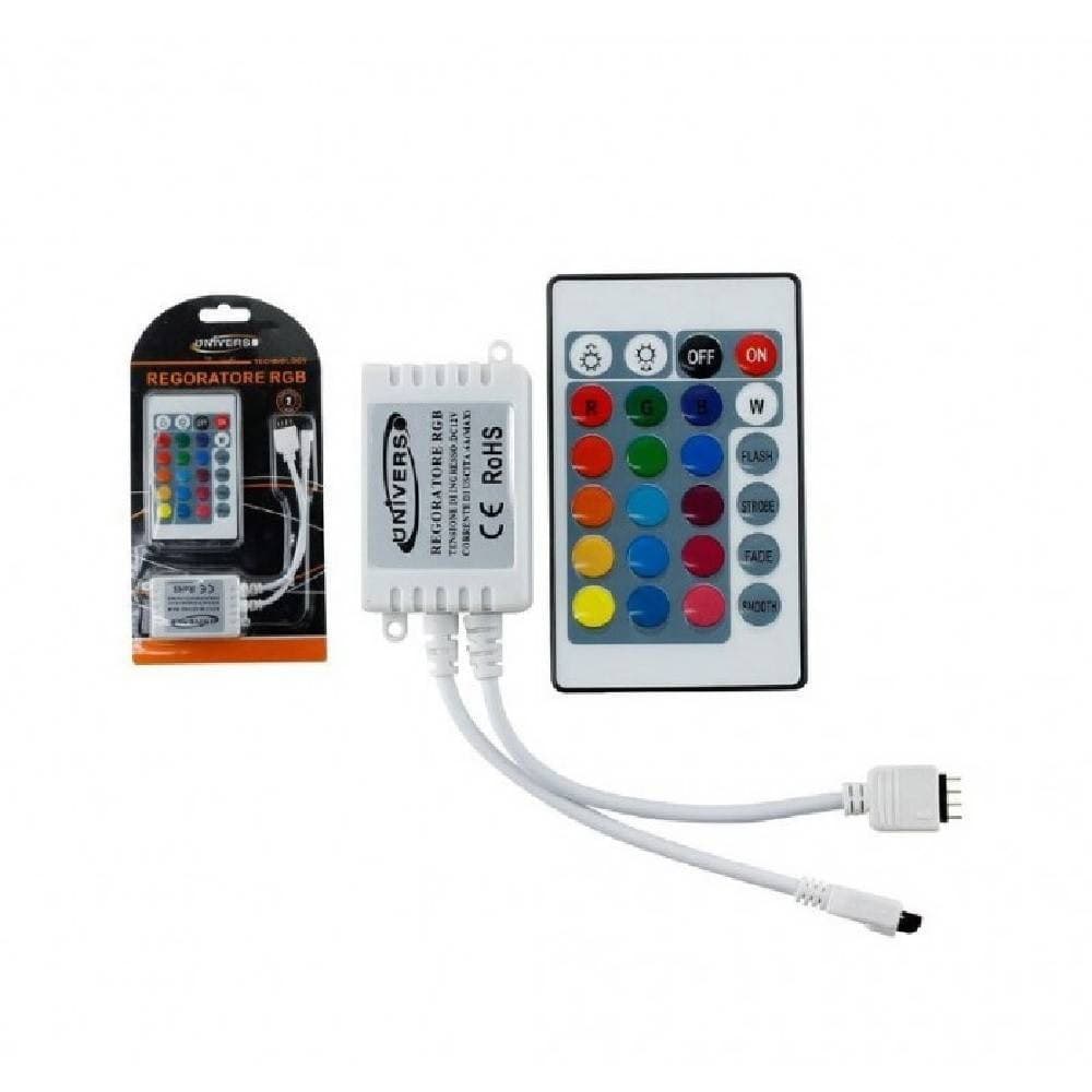 Regolatore Telecomando Ir 24 Tasti Luce Musica 12v Per Strisce Led Rgb Te-rgb