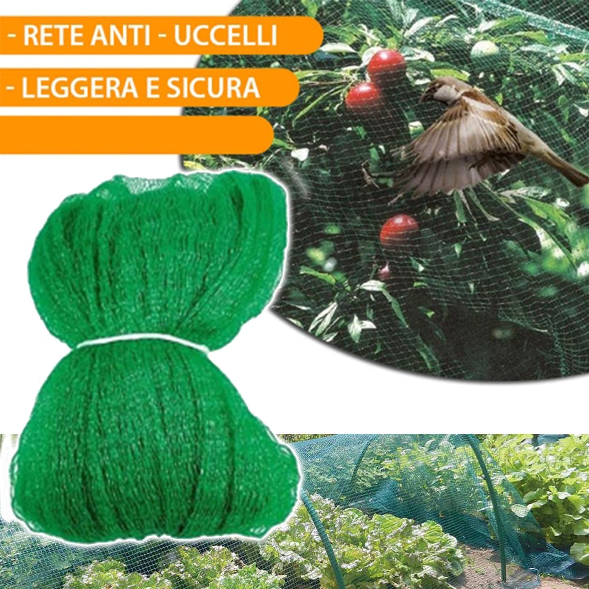 RETE ANTI UCCELLI PROTEZIONE ORTAGGI VERDE 2 X 5 METRI GIARDINO ORTO ANTIUCCELLI Giardino e giardinaggio/Giardinaggio/Prodotti fitosanitari e pesticidi/Reti protettive Trade Shop italia - Napoli, Commerciovirtuoso.it