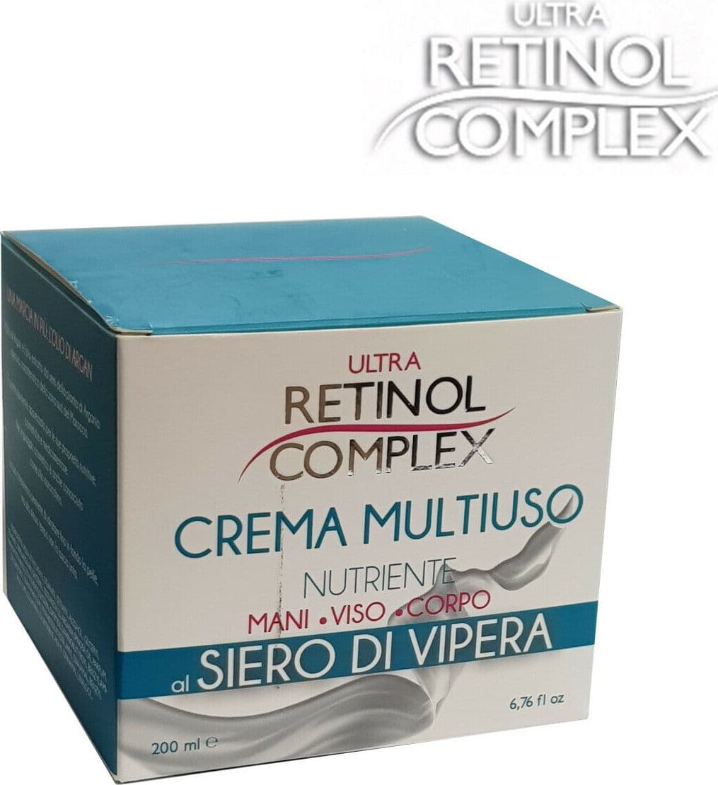 Retinol Complex Crema Multiuso Nutriente Siero Di Vipera Corpo Mani Viso 200ml Salute e Bellezza > Cura del corpo e viso > Creme Viso Trade Shop italia - Napoli, Commerciovirtuoso.it