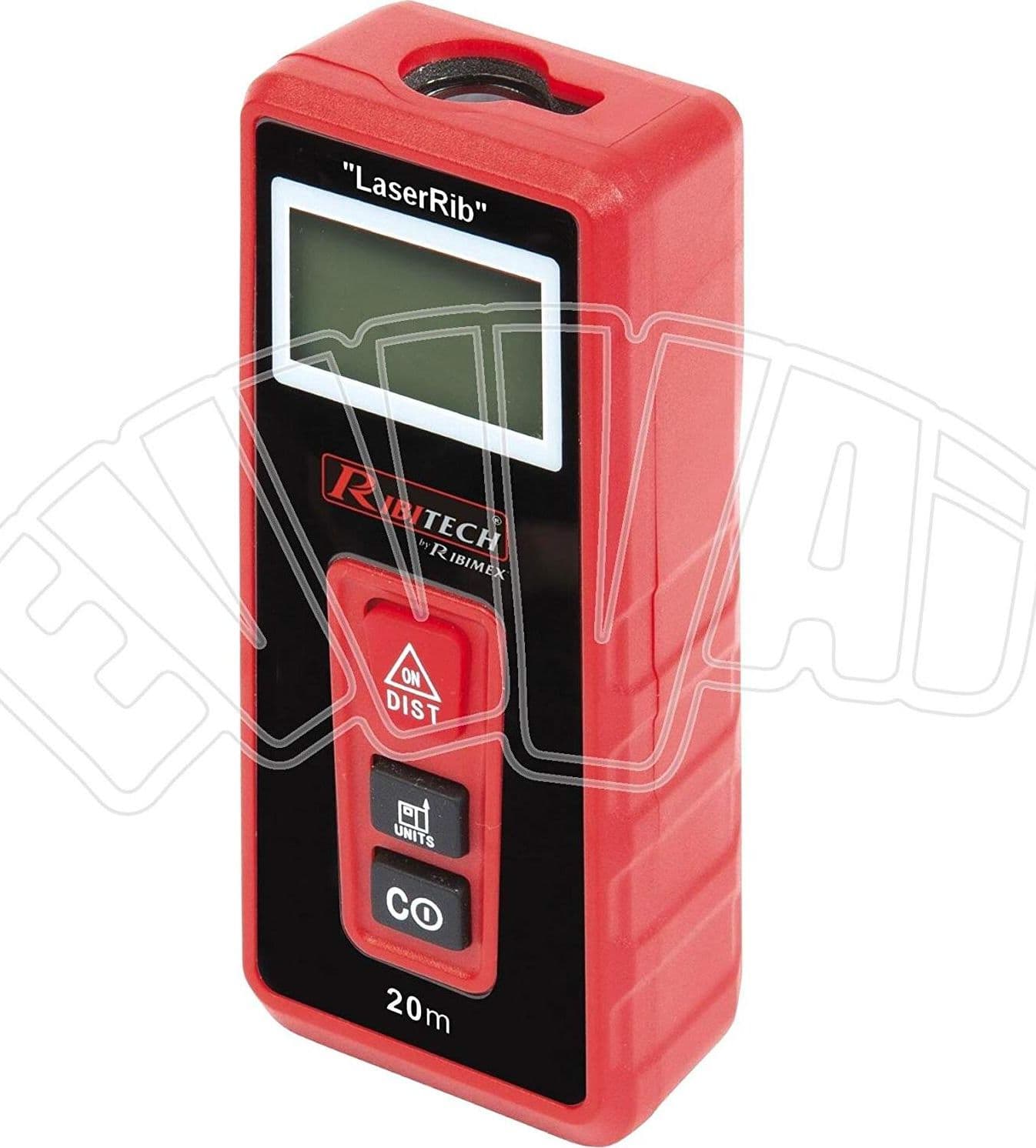 Ribitech-7379-Metro-Laser-Digitale-a-Batterie,-Rosso