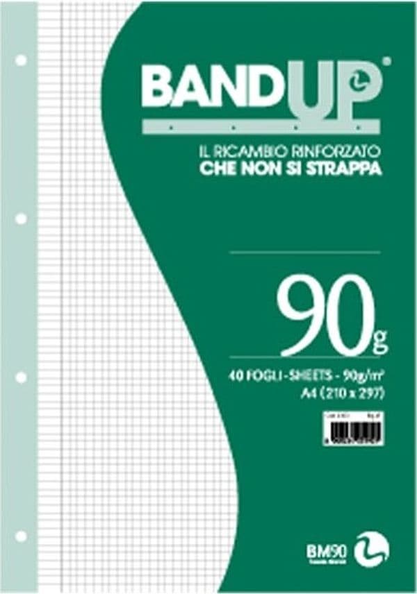Ricambi BandUp forati rinforzati - A4 - 5mm c-margine - 40 fogli - 90gr - BM Cancelleria e prodotti per ufficio/Scuola e materiale didattico/Materiale scolastico/Diari quaderni e block notes Eurocartuccia - Pavullo, Commerciovirtuoso.it