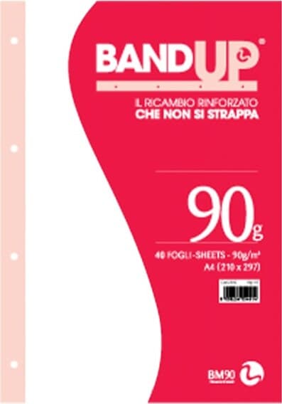 Ricambi BandUp forati rinforzati - A4 - bianchi - 40 fogli - 90gr - BM Cancelleria e prodotti per ufficio/Scuola e materiale didattico/Materiale scolastico/Diari quaderni e block notes Eurocartuccia - Pavullo, Commerciovirtuoso.it