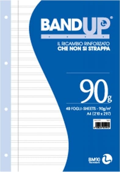 Ricambi BandUp forati rinforzati - A4 - rigo di 1a - 40 fogli - 90gr - BM Cancelleria e prodotti per ufficio/Scuola e materiale didattico/Materiale scolastico/Diari quaderni e block notes Eurocartuccia - Pavullo, Commerciovirtuoso.it