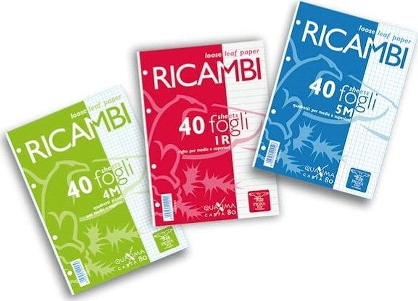 Ricambi forati Quaxima - A5 - 4 mm - 80 gr - 40 fogli - Pigna Cancelleria e prodotti per ufficio/Scuola e materiale didattico/Materiale scolastico/Diari quaderni e block notes Eurocartuccia - Pavullo, Commerciovirtuoso.it