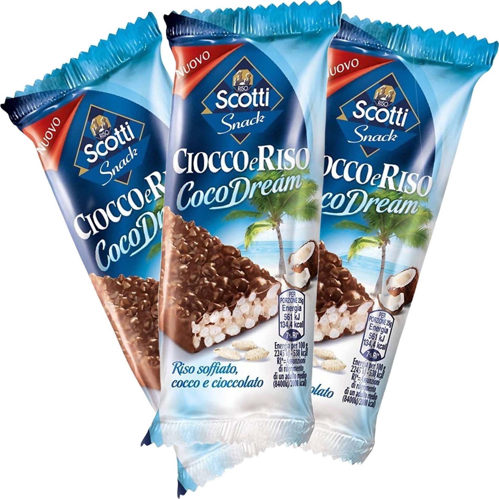 Riso Scotti Snack 36x Cioccoeriso Cocodream Barretta 25 Gr Ciocco E Riso Coco Dream Barrette Cioccolato Mono Porzione Confezione Da 36 Pezzi Alimentari e cura della casa/Snack dolci e salati/Barrette ai cereali e barrette snack Franco Pausa Caffè - Albano Laziale, Commerciovirtuoso.it
