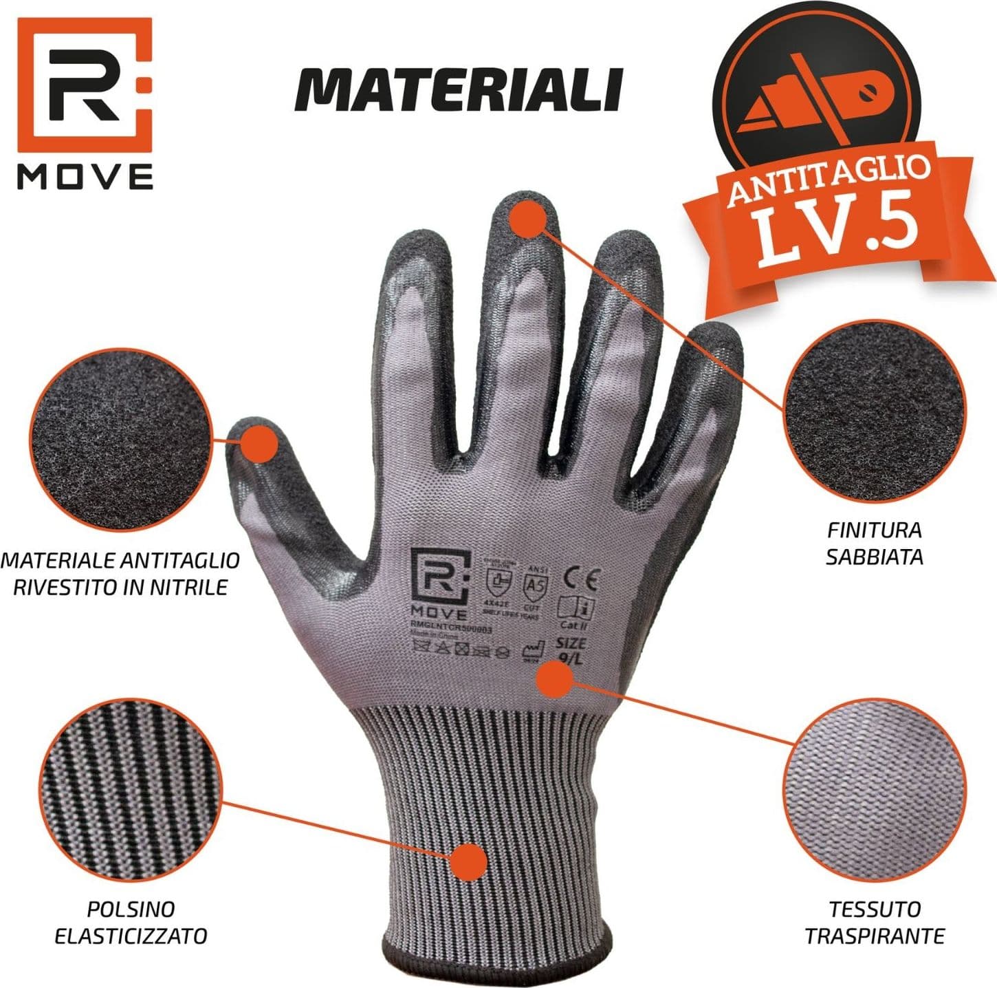 Rmove-1-Conf.-Da-1-Paio-TG.-XL-Liv.5-Guanti-Antitaglio-Poliuretano