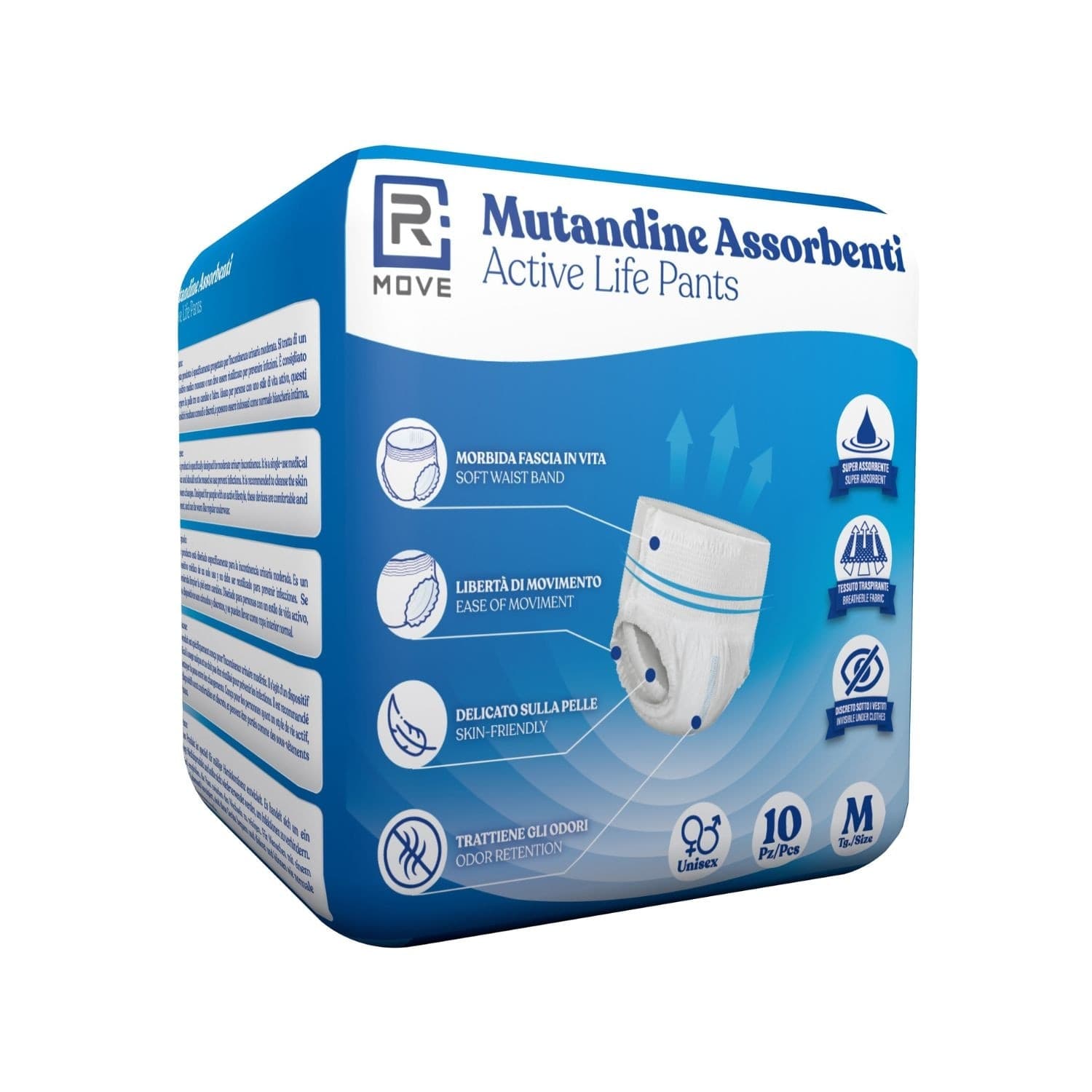 1 Conf. da 10 pz M Mutandine Assorbenti ActiveLife Adulto RMOVE