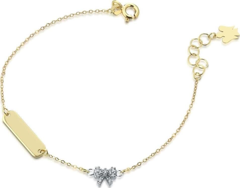 ROBERTO-GIANNOTTI--BRACCIALE-YOUNG-CON-TARGHETTA,-ANGELO-IN-ORO-GIALLO-E-FIOCCO