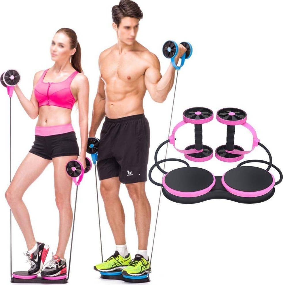 ROLLER MULTIFUNZIONE ESTENSORE ADDOMINALI PETTORALI GLUTEI COSCE FITNESS
