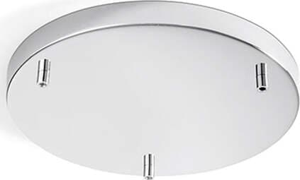 Rosone Multicato Metallo Cromo Spazzolato 3 Fori