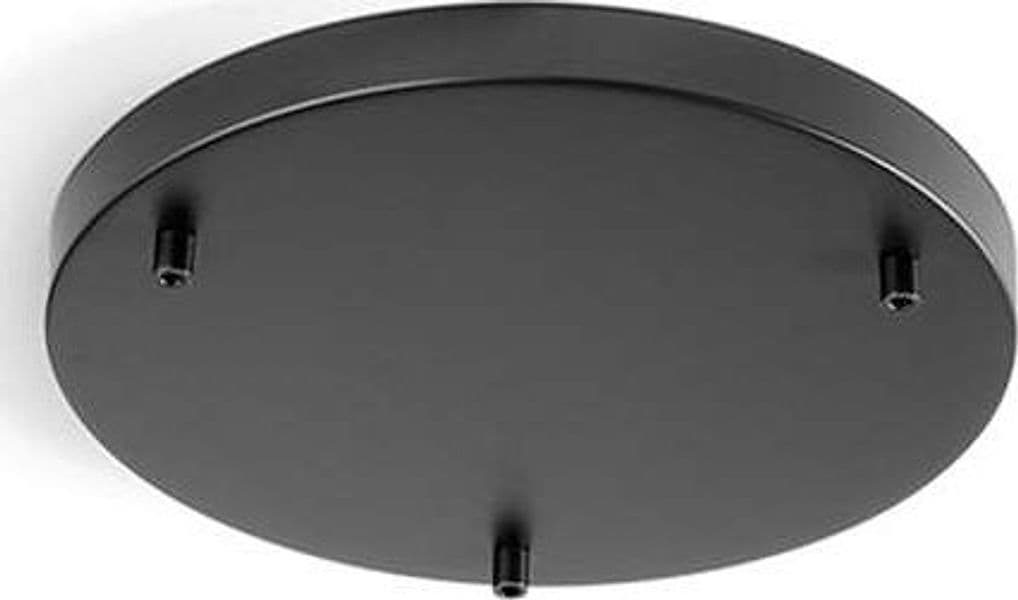 Rosone Multicato Metallo Nero Opaco 3 Fori