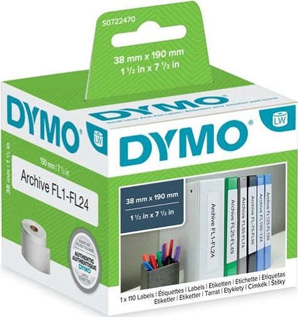 Rotolo 110 etichette LW 990180 - registratore-P - 38 x 190 mm - bianco - Dymo Cancelleria e prodotti per ufficio/Elettronica per ufficio/Accessori/Accessori per etichettatrici Eurocartuccia - Pavullo, Commerciovirtuoso.it