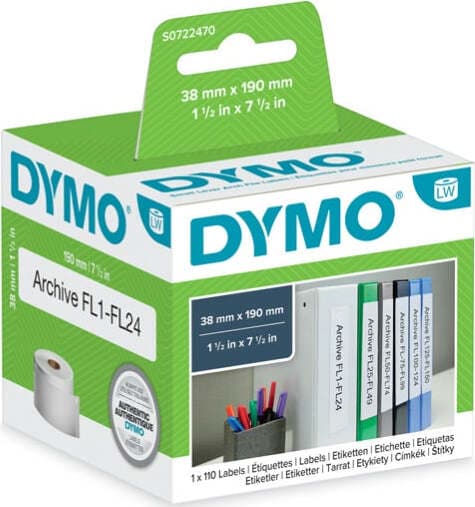 Rotolo 110 etichette LW 990180 - registratore-P - 38 x 190 mm - bianco - Dymo Cancelleria e prodotti per ufficio/Elettronica per ufficio/Accessori/Accessori per etichettatrici Eurocartuccia - Pavullo, Commerciovirtuoso.it